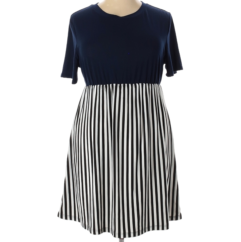 Shein 2X Navy Knee Length Summer Dress